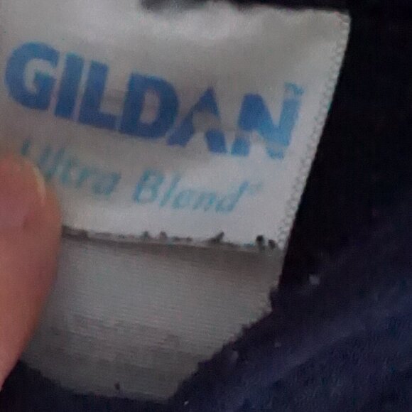 Vintage '90s Gildan Navy Uniopolis Fire & Rescue Cotton Hoodie Sweatshirt 2XL - Picture 10 of 11